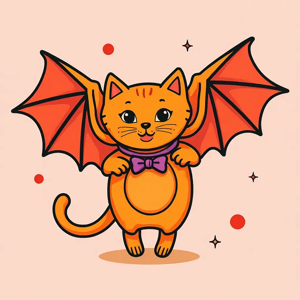 Ausmalbild einer fliegenden Fledermaus in einer farbigen Vorschau Ausmalbild einer fliegenden Fledermaus in einer farbigen Vorschau