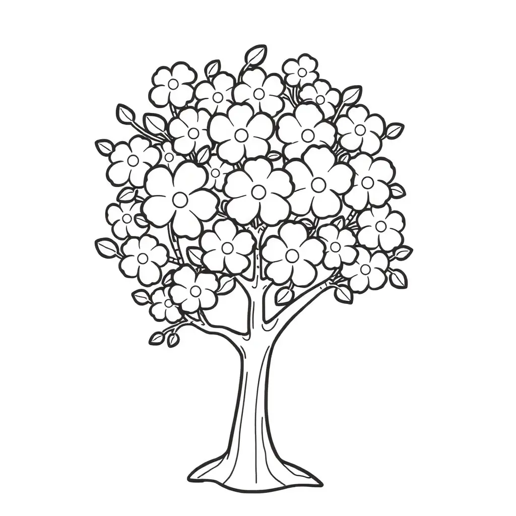 Kostenlose Ausmalbilder: Blätter-Blumen-Ausmalvorlage zum Download