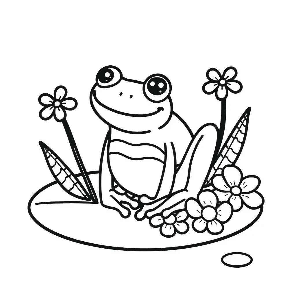 Kostenlose Ausmalbilder: Fröhlicher Frosch zum Ausdrucken!
