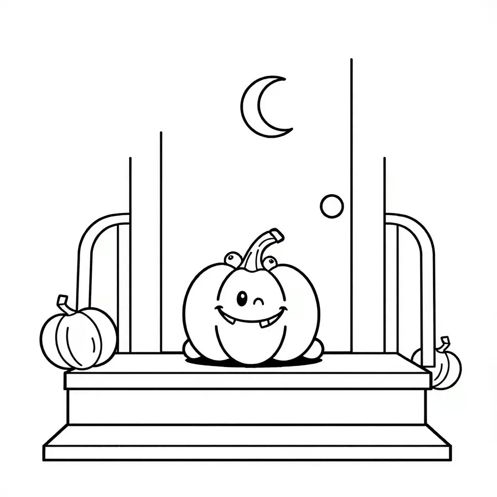 Halloween Kürbis Ausmalbild Schwarz-Weiß, fröhlich, Herbst Halloween Kürbis Ausmalbild Schwarz-Weiß, fröhlich, Herbst