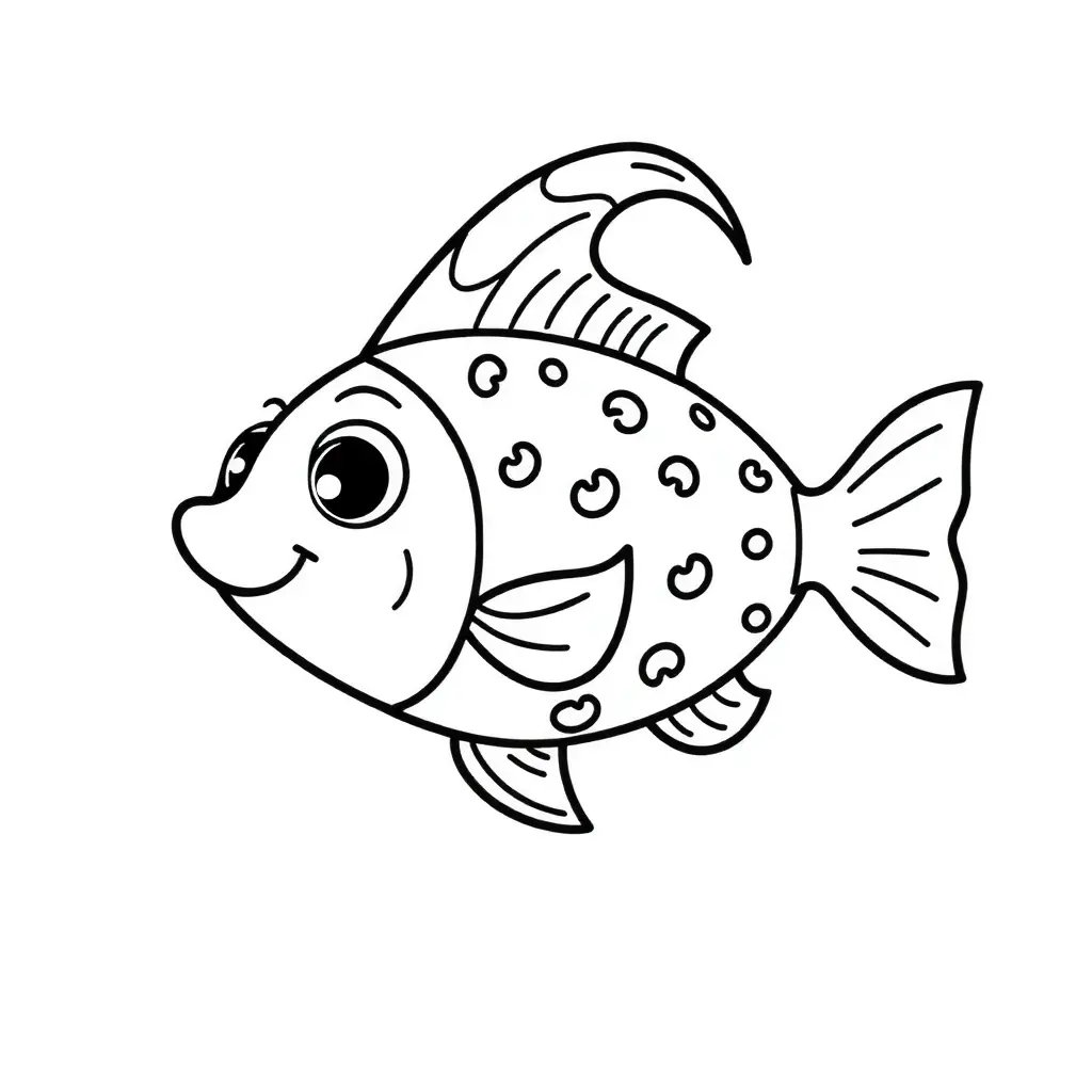 Halloween Ausmalbild: Gruseliger Fisch zum Drucken!