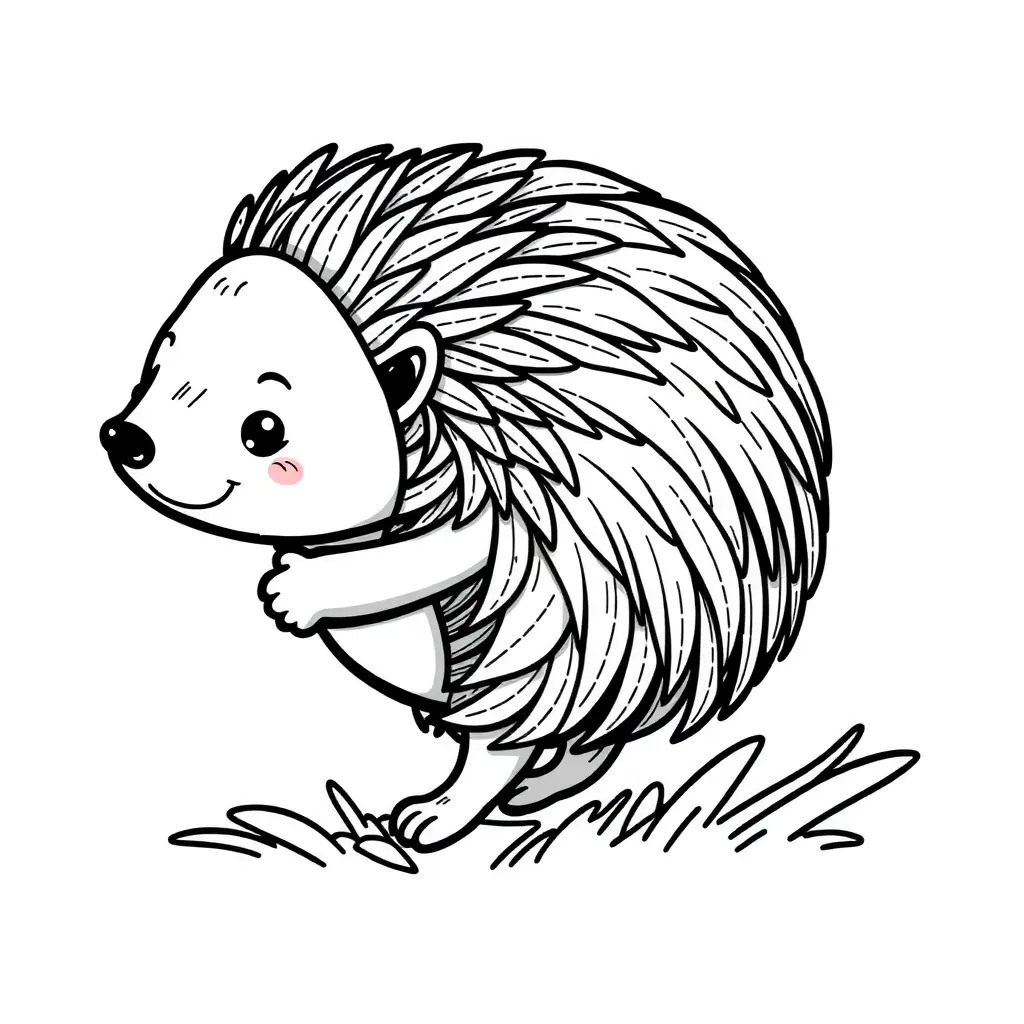 Ein niedlicher Igel trägt einen Pilz auf dem Rücken. Perfekt zum Ausmalen für Kinder! Ein niedlicher Igel trägt einen Pilz auf dem Rücken. Perfekt zum Ausmalen für Kinder!
