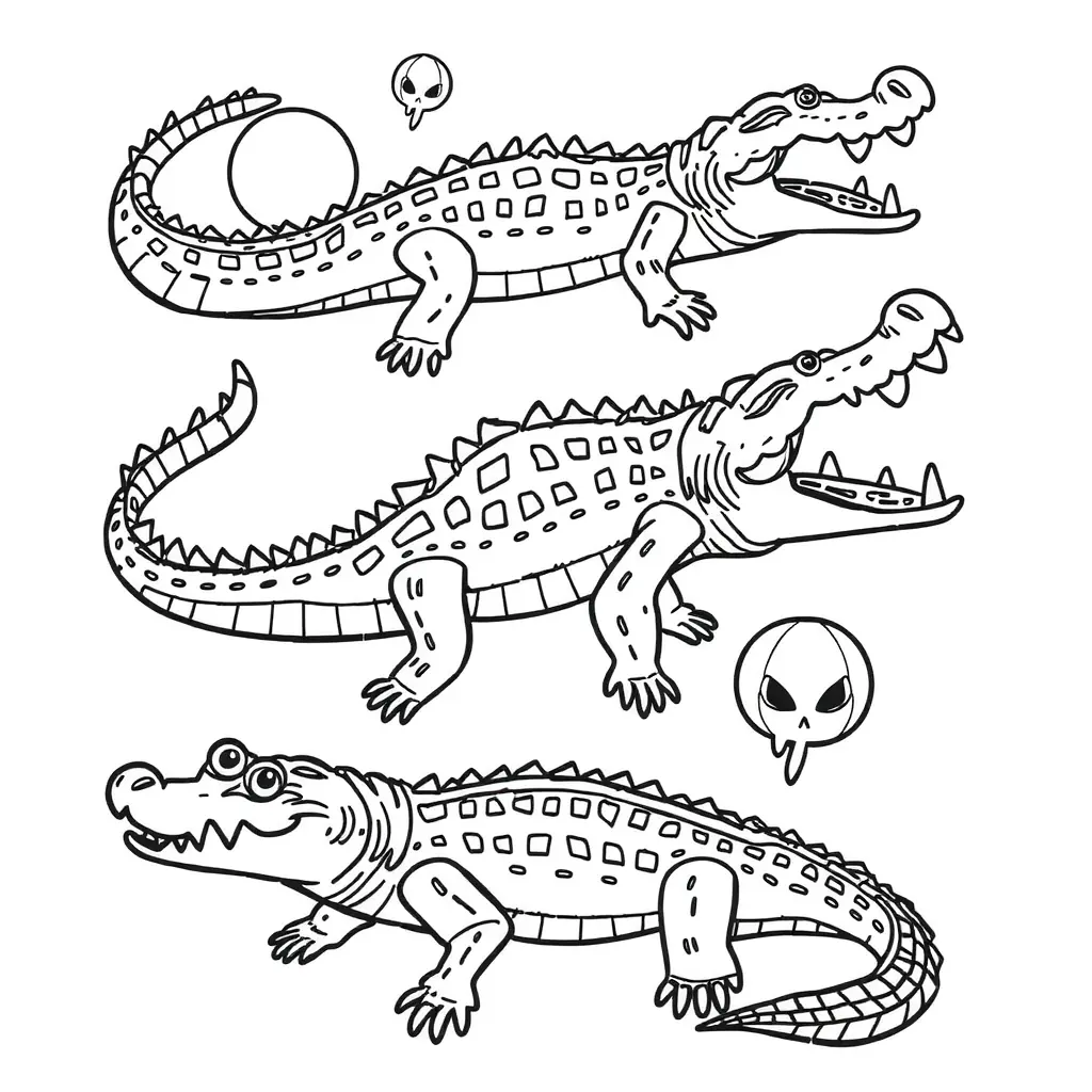 Krokodil Ausmalbild im Detail Krokodil Ausmalbild im Detail