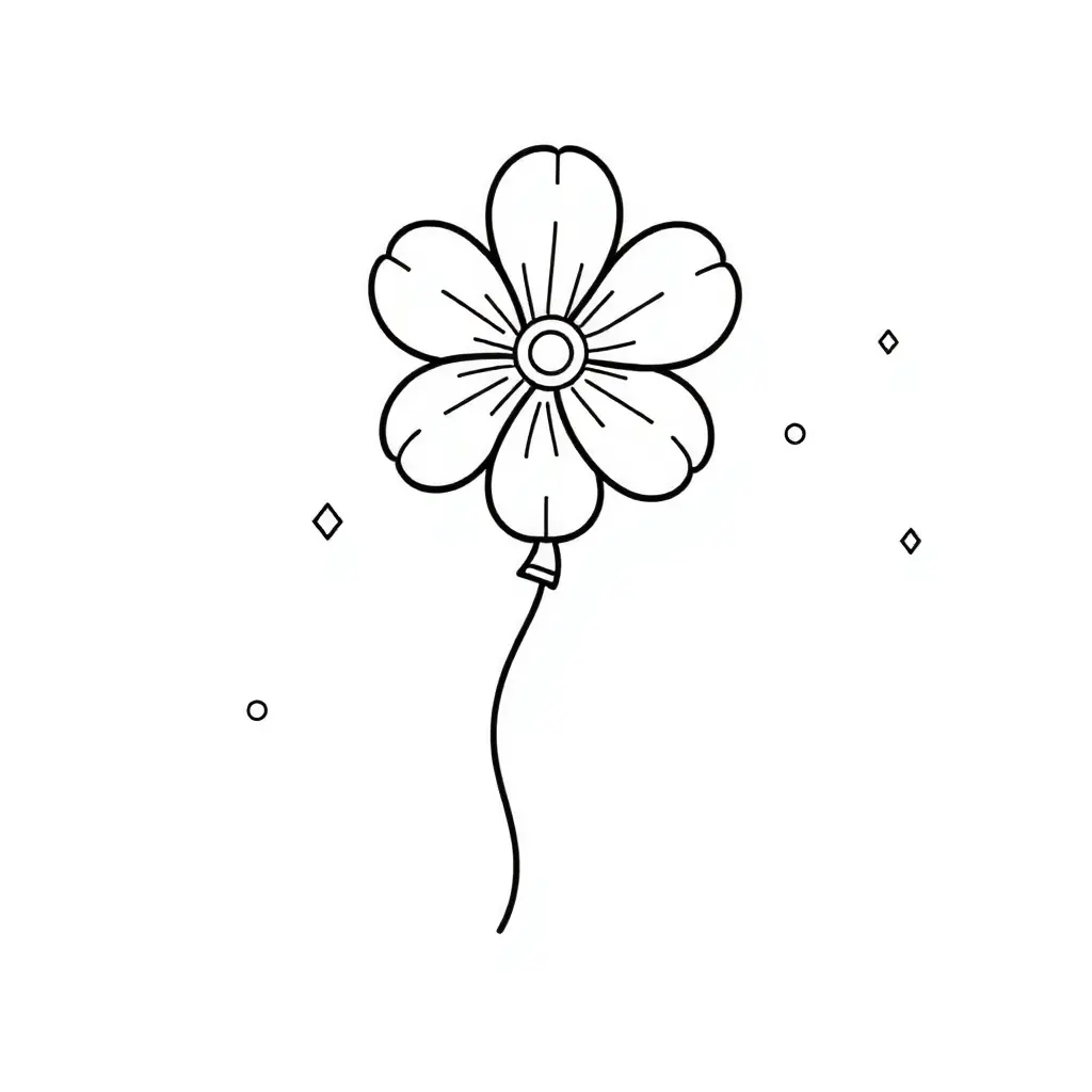 Kostenlose Ausmalvorlage: Schwebender Luftballon