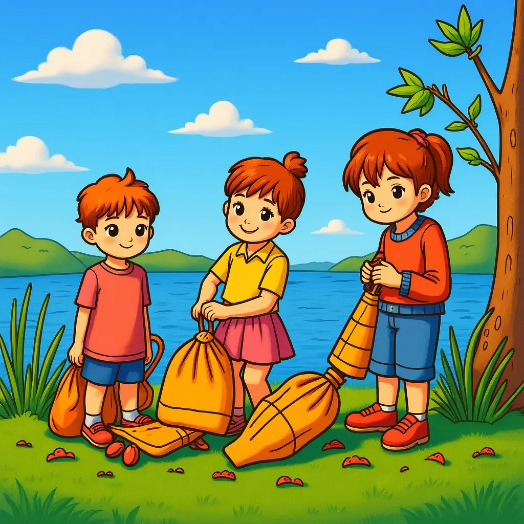 Kostenloses Schwarz-Weiß Ausmalbild zum Weltkindertag: Ein Kind säubert den Fluss. Kostenloses Schwarz-Weiß Ausmalbild zum Weltkindertag: Ein Kind säubert den Fluss.