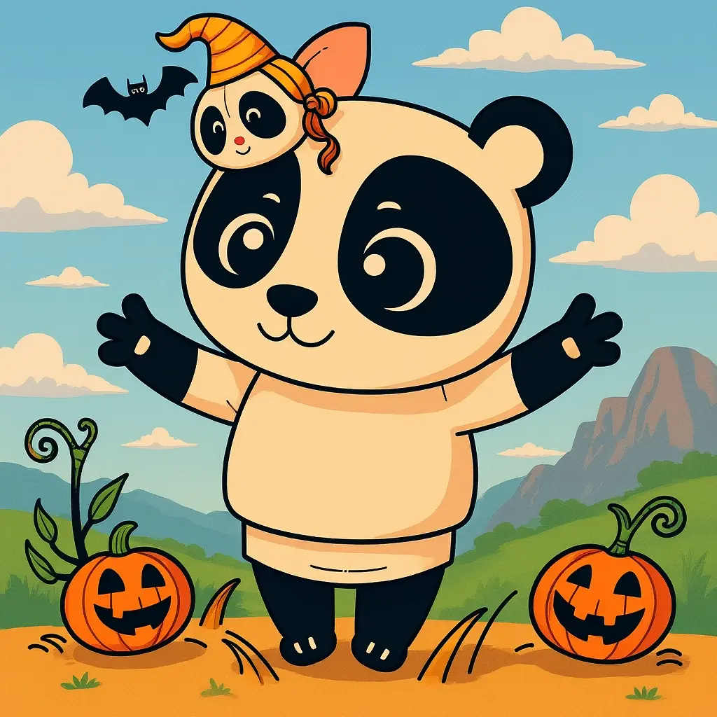 Ein niedlicher Panda für deine Halloween-Ausmalrunde! Ein niedlicher Panda für deine Halloween-Ausmalrunde!