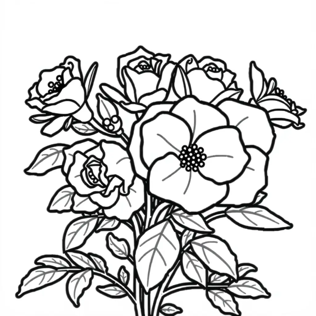 Kostenlos Ausmalbild: Duftende Rosen