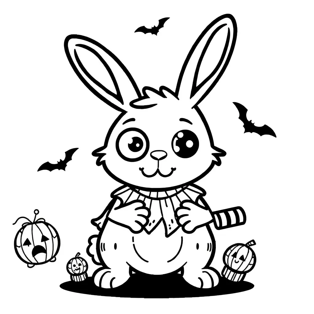Ein niedlicher, schattierte Hase, der zum Ausmalen ein tolles Halloween-Ausmalbild darstellt. Ein niedlicher, schattierte Hase, der zum Ausmalen ein tolles Halloween-Ausmalbild darstellt.