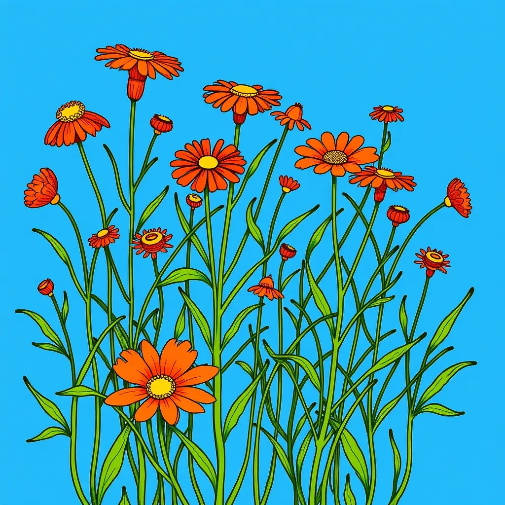 Kostenloses Wildblumen Ausmalbild – PDF zum Ausdrucken