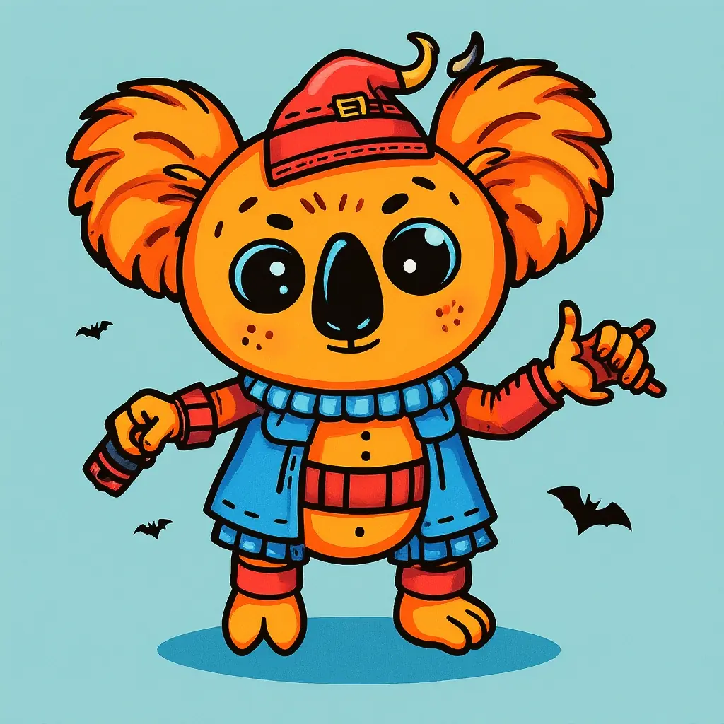 Halloween-Zombie-Koala - Kostenlose Ausmalvorlage zum Ausdrucken Halloween-Zombie-Koala - Kostenlose Ausmalvorlage zum Ausdrucken
