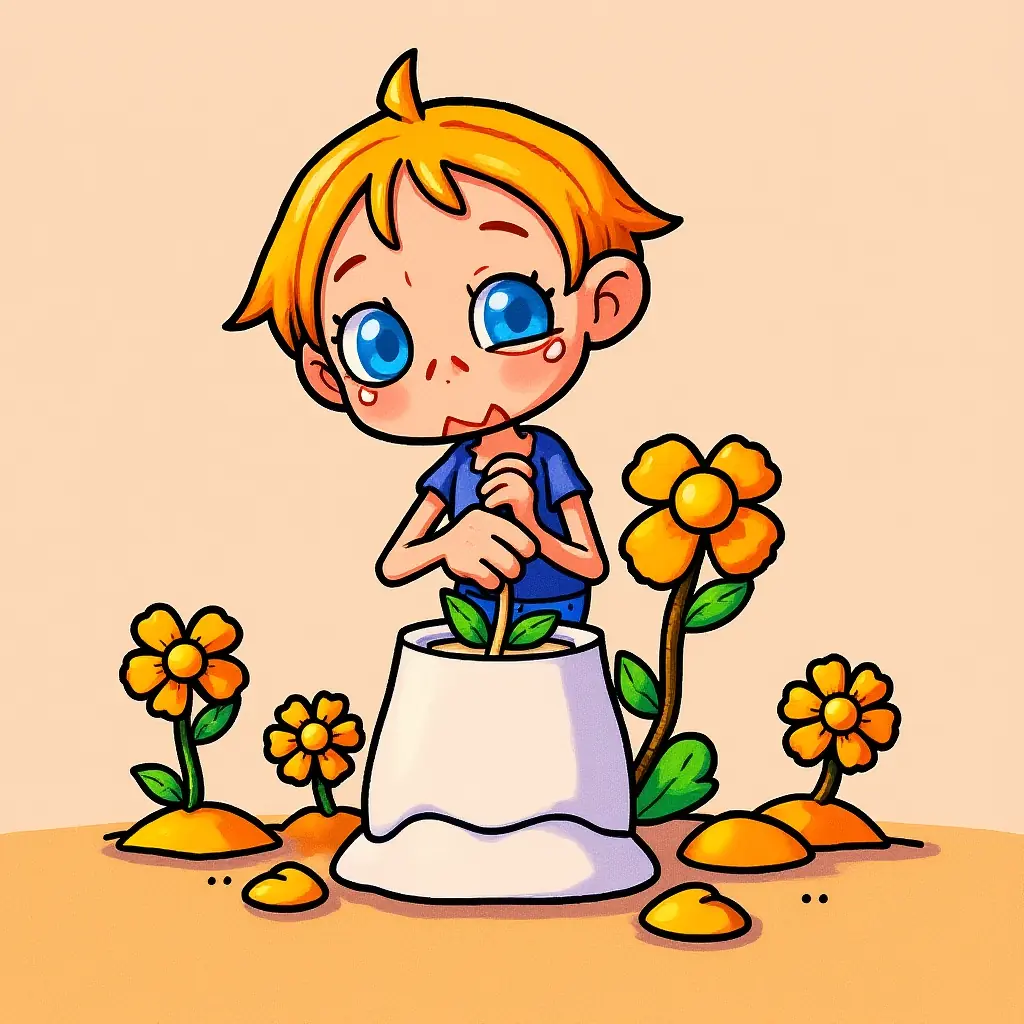 Ein farbiger Vorschau des Zombies Ausmalbilds mit leuchtenden Blumen. Ein farbiger Vorschau des Zombies Ausmalbilds mit leuchtenden Blumen.