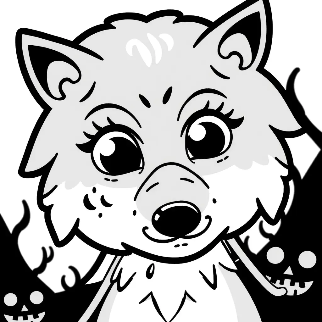 Ein freundlicher, aber etwas Zombie-Aussehender Wolf. Perfekt für Halloween-Ausmalspaß! Ein freundlicher, aber etwas Zombie-Aussehender Wolf. Perfekt für Halloween-Ausmalspaß!