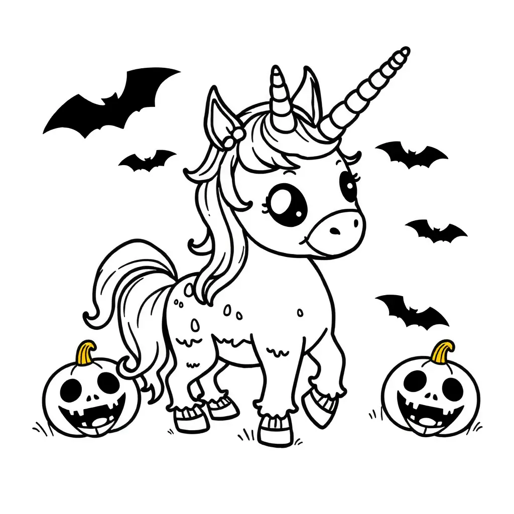 Ein niedlicher Zombie Einhorn zum Ausmalen. Ein niedlicher Zombie Einhorn zum Ausmalen.