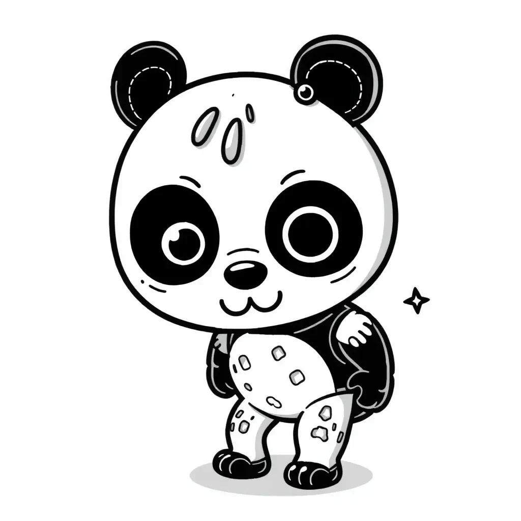 Ein niedlicher Zombie Panda zum Ausmalen. Ein niedlicher Zombie Panda zum Ausmalen.