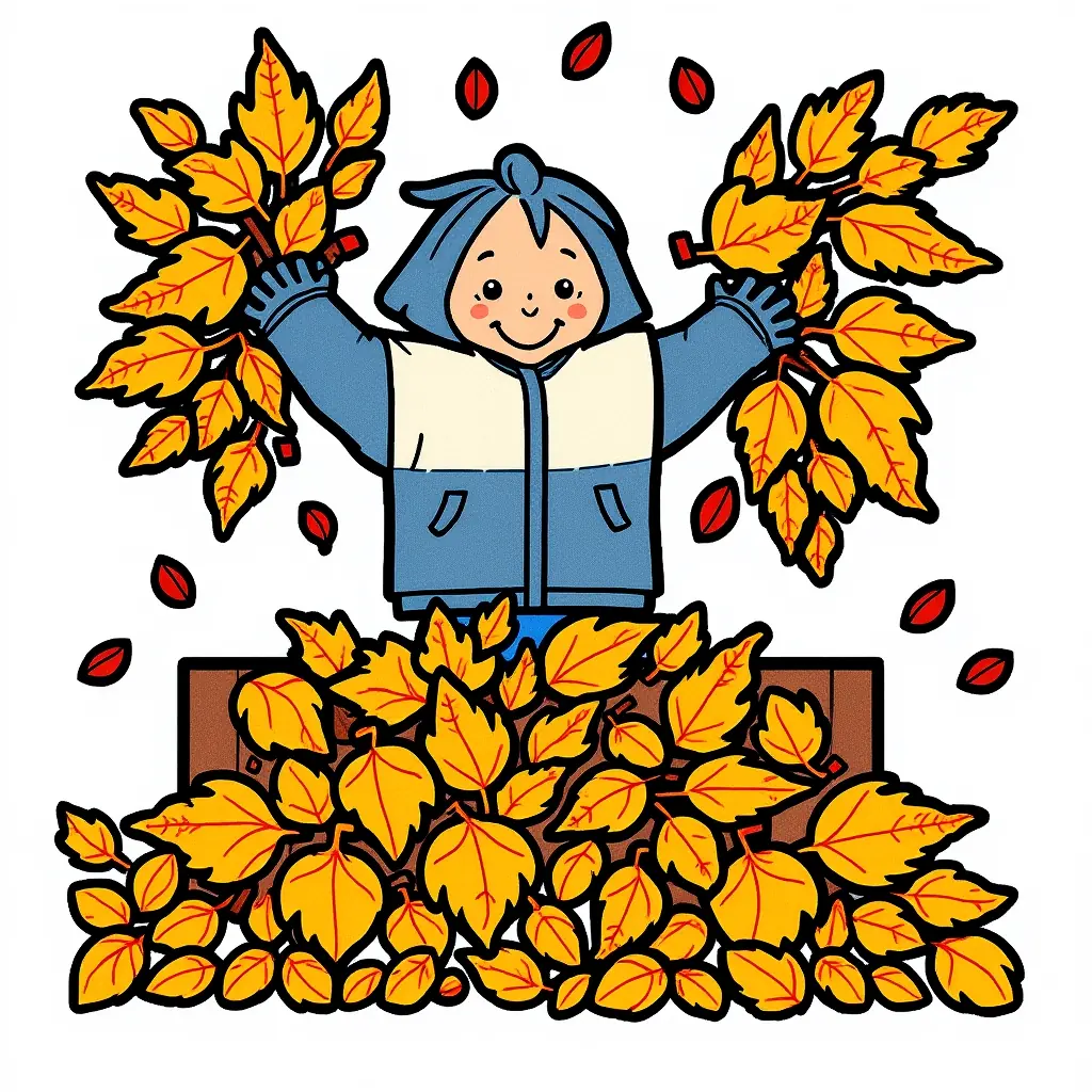 Ausmalbild Herbstlaub – Farbige Ausmalvorlage Ausmalbild Herbstlaub – Farbige Ausmalvorlage
