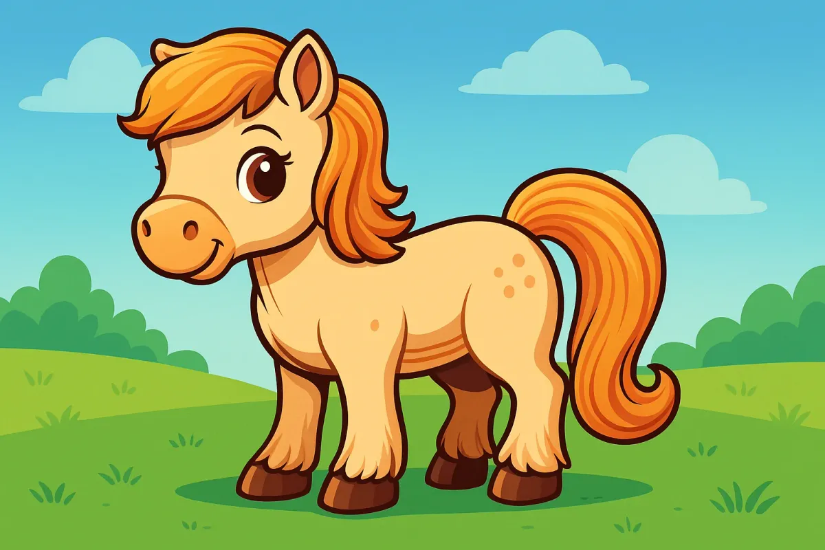 🐴 Ausmalbild: Fröhliches Pony für kleine Pferdefans