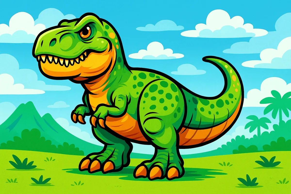 🦖 Ausmalbild: Starker T-Rex zum Ausdrucken