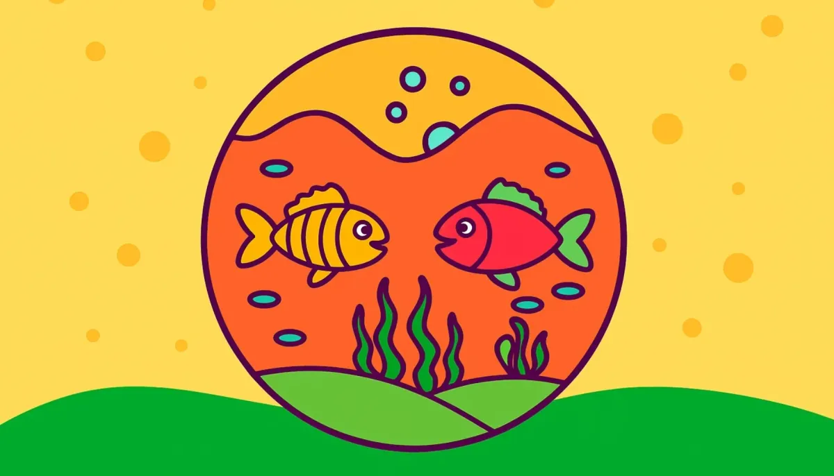 Vorschau der kostenlosen Fische-Malvorlage zum Ausmalen und Ausdrucken
