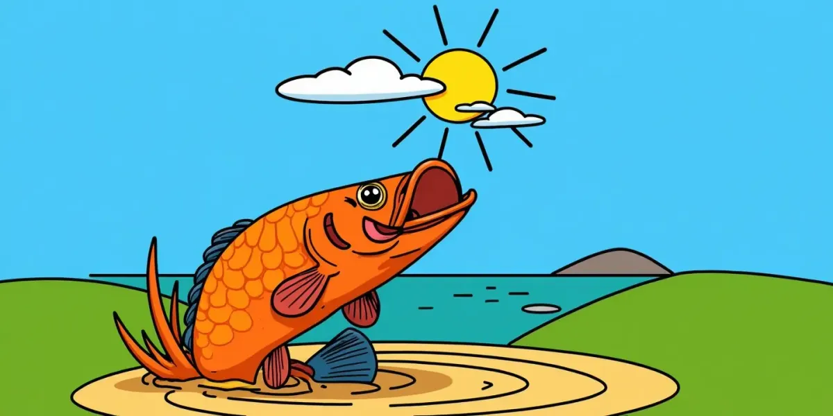 Ein Fisch Springt Aus Dem See