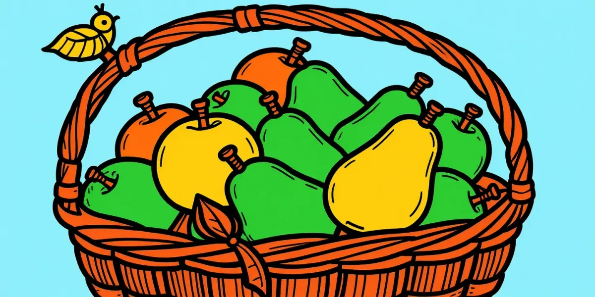 Malvorlage Herbst Äpfel und Birnen