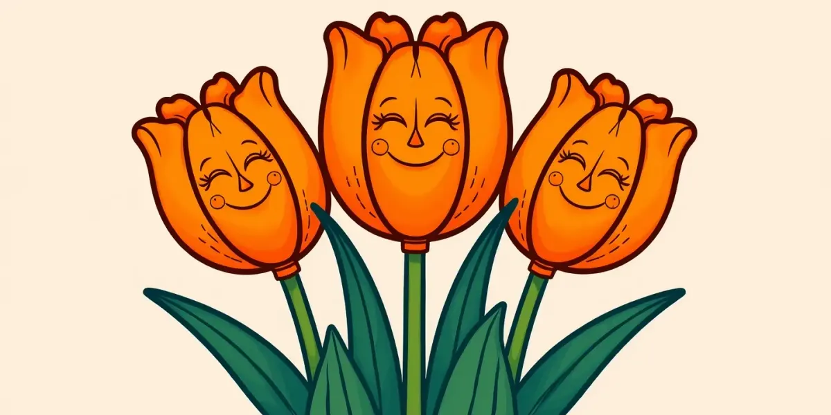 Fröhliche Tulpen zum Ausdrucken