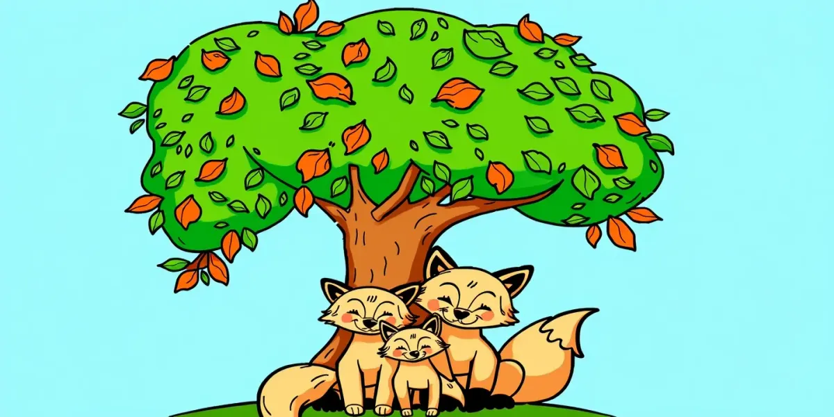Kuschelnde Füchse – Kostenlos zum Ausmalen!