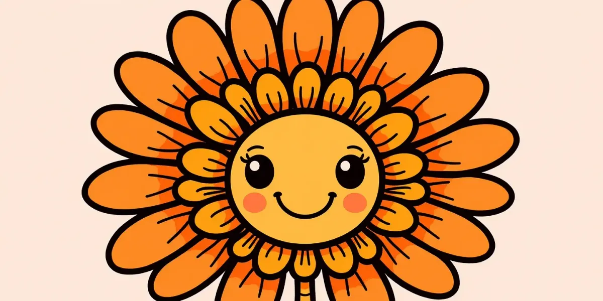 Ausmalbild: Fröhliche Gänseblümchen