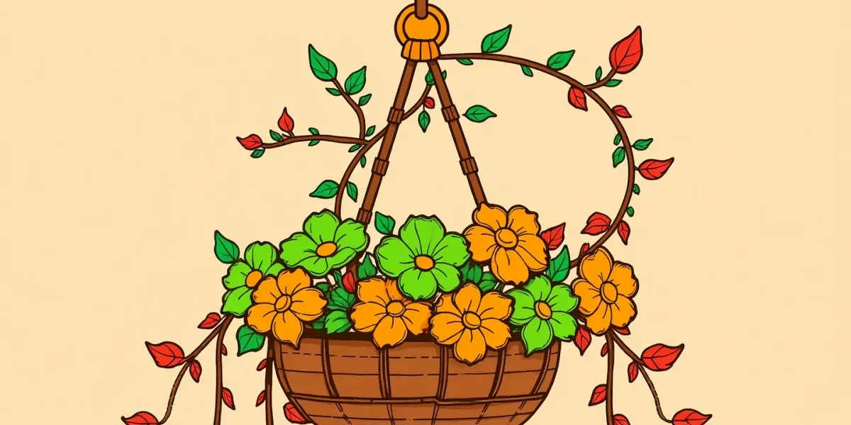 Malvorlagen Blumen: Ausmalbild Blumenkorb