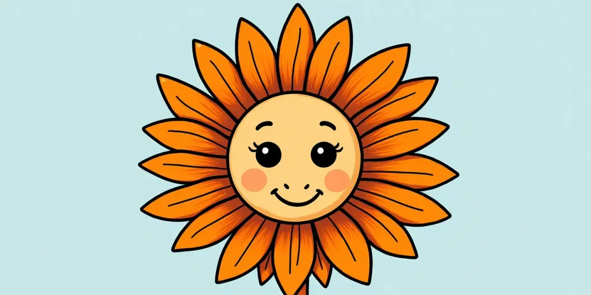 Fröhliche Sonnenblume zum Ausdrucken