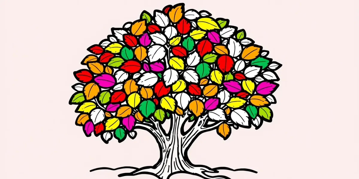 Ausmalbild Herbstbaum – Kostenlose Ausmalvorlage zum Ausdrucken.