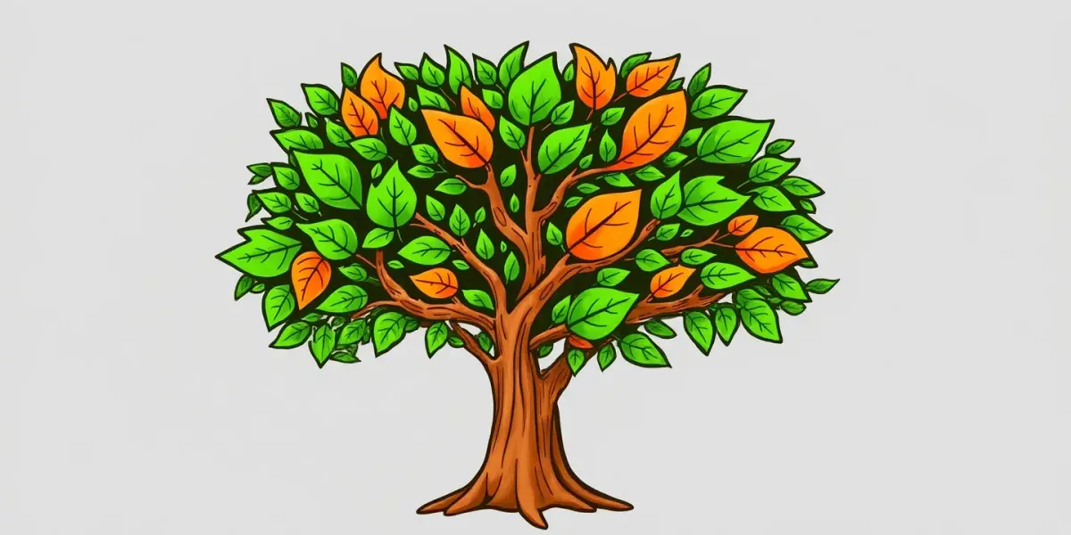Herbstbaum Herz – Ausmalbild zum Ausdrucken