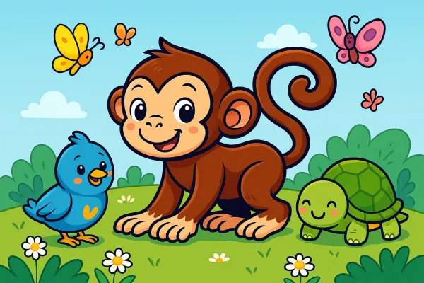 🐵 Ausmalbild: Lustiger Affe zum Ausdrucken