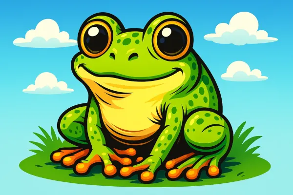 🐸 Ausmalbild: Lustiger Frosch zum Ausdrucken