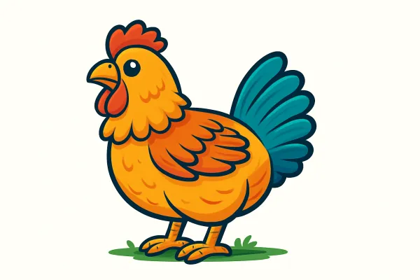 🐔 Ausmalbild: Süßes Huhn zum Ausdrucken