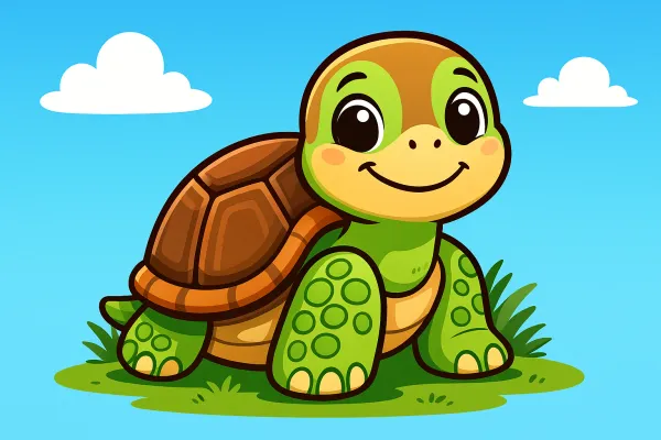 🐢 Ausmalbild: Gemütliche Schildkröte zum Ausdrucken