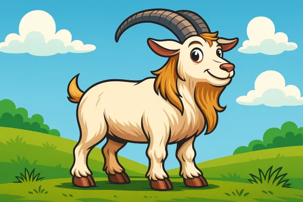 🐐 Ausmalbild: Lustige Ziege zum Ausdrucken