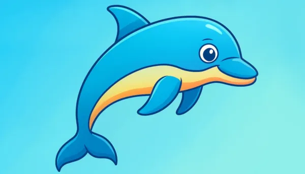 Vorschau der kostenlosen Delfin-Malvorlage zum Ausmalen und Ausdrucken