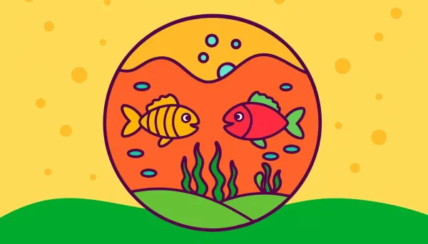 Vorschau der kostenlosen Fische-Malvorlage zum Ausmalen und Ausdrucken