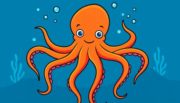 Vorschau der kostenlosen Kraken-Malvorlage zum Ausmalen und Ausdrucken