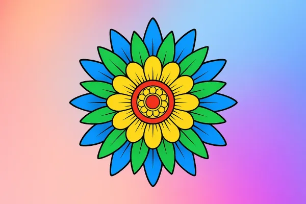 Vorschau der kostenlosen Blumen-Malvorlage zum Ausmalen und Ausdrucken