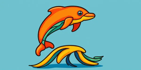 Vorschau der kostenlosen Delfin-Malvorlage zum Ausmalen und Ausdrucken