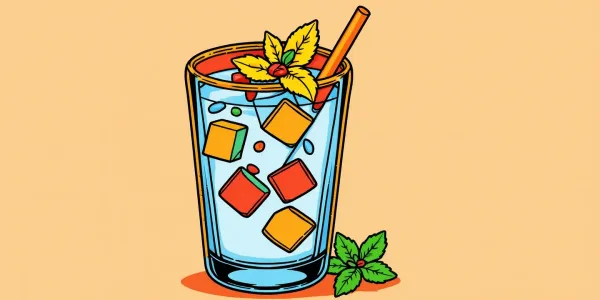 Wasserglas mit Eiswürfeln