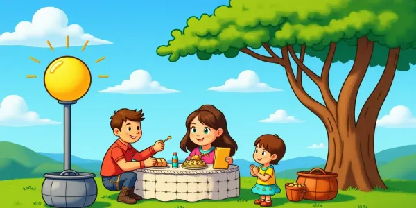 Kostenlose Ausmalbilder: Familienpicknick – PDF Download