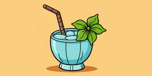 Vorschau der kostenlosen Kokosdrink-Malvorlage zum Ausmalen und Ausdrucken