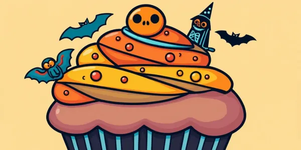 Malvorlage Halloween Cupcake