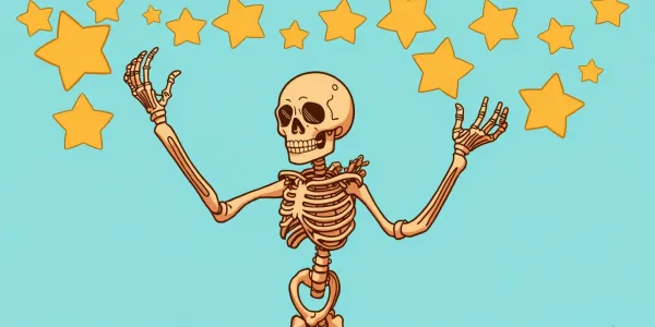 Gruseliges Halloween-Ausmalbild für Kinder: Das Skelett