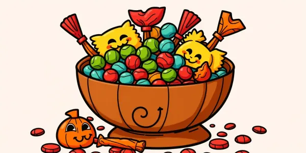 Malvorlage: Süßes oder Saures zu Halloween
