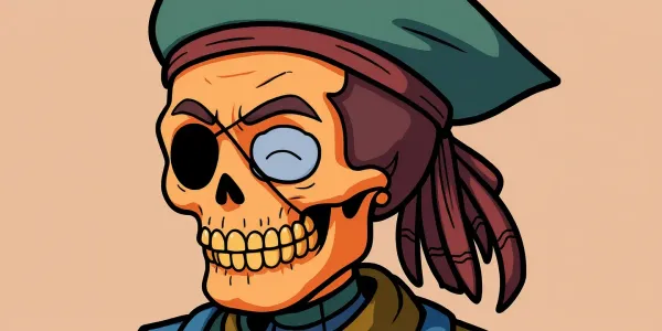 Kapitän Skelett Ausmalbild – Piratenabenteuer
