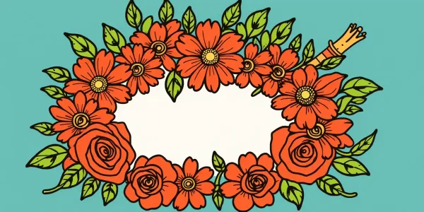 Blumen Malvorlage: Rosenkranz