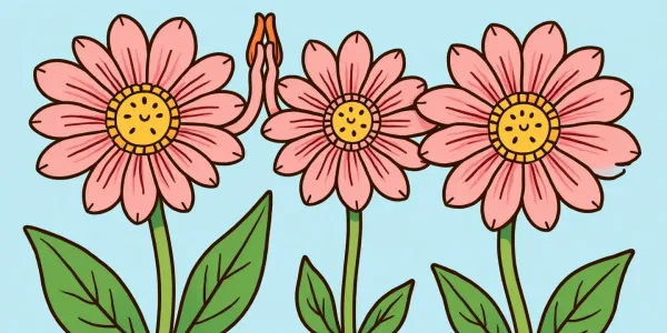 Ausmalbilder: Blumen High-Five!